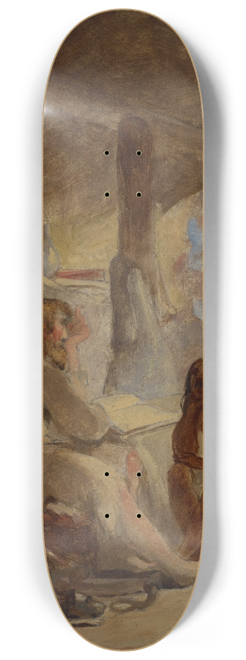 Thomas Sully - Robinson Crusoe and Friday in the Cave 8.25 inch art skate deck