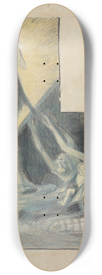 Thophile Alexandre Steinlen - La mort des pauvres-Baudelaire 8.25 inch art skate deck