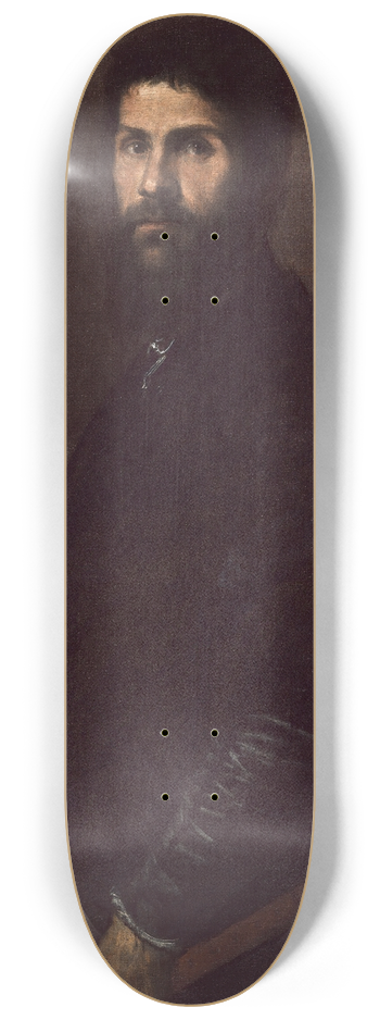 Titian - Man Holding a Flute 8.25 inch art skate deck