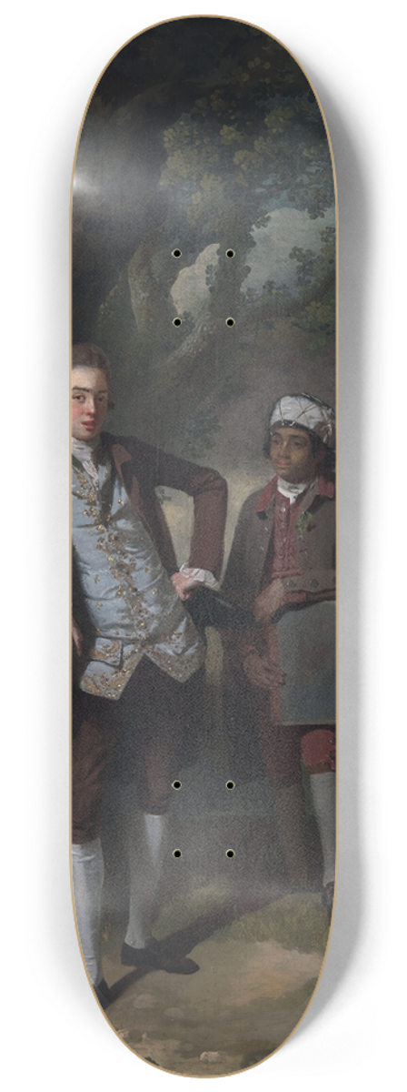 John Hamilton Mortimer - Portrait of a Man and an Attendant carrying a Portfolio 8.25 inch art skate deck