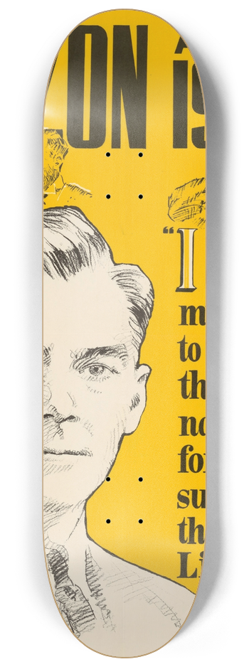 U.S. Information Agency - Manuel L Quezon 8.25 inch art skate deck