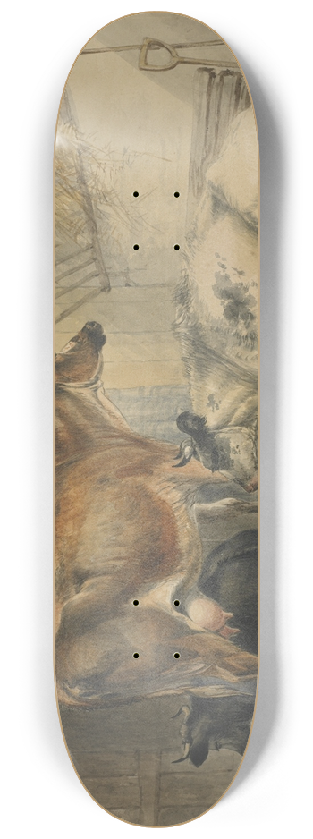 John Holding - Cows 8.25 inch art skate deck