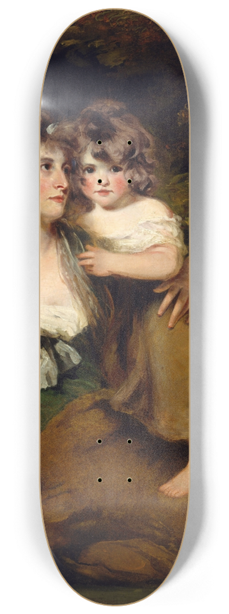 John Hoppner - The Countess of Darnley and her Daughter, Lady Elizabeth Bligh 8.25 inch art skate deck
