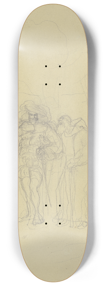 Victor Mller - Alter Mnch und ein Ritter in historischer Tracht 8.25 inch art skate deck