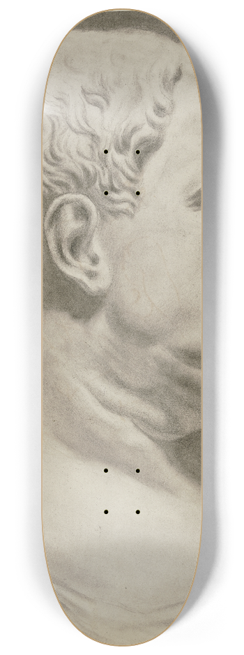 Victor Mller - Antike Bste eines feisten Mannes im Profil nach rechts 8.25 inch art skate deck