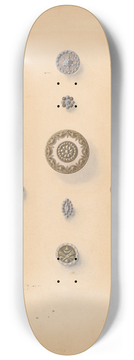 John H. Tercuzzi - Buttons 8.25 inch art skate deck