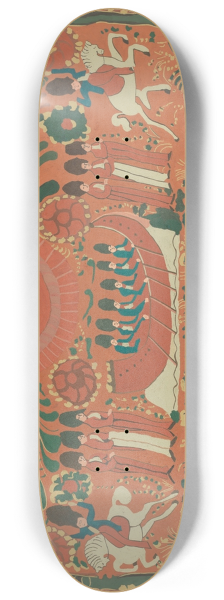 American 20th Century - Painted Chest 8.25 inch art skate deck