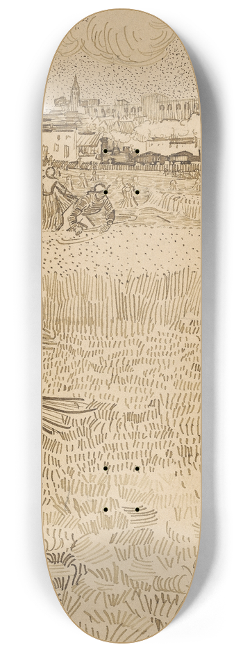 Vincent van Gogh - Arles; View from the Wheatfields 8.25 inch art skate deck