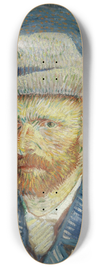 Vincent van Gogh - Self-portrait with grey felt hat 8.25 inch art skate deck