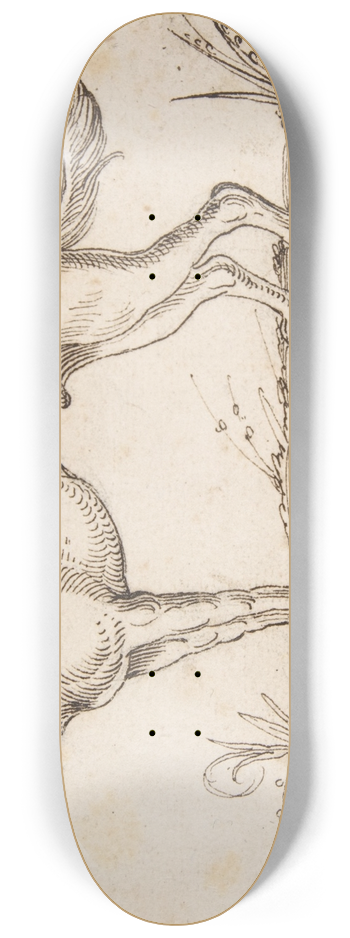 Virgil Solis - A Greyhound in Profile Facing Left 8.25 inch art skate deck