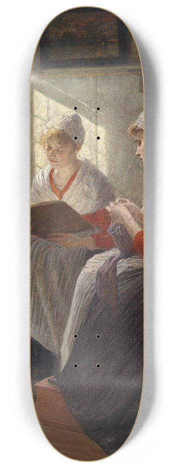 Walther Firle - Zwei Mdchen am Fenster 8.25 inch art skate deck