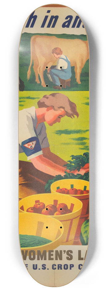 War Food Administration - Pitch in and Help! 8.25 inch art skate deck