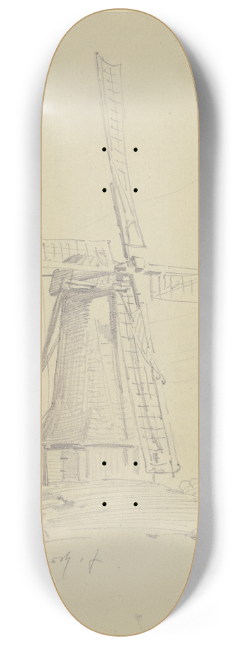 Wilhelm Busch - Dutch windmill 8.25 inch art skate deck