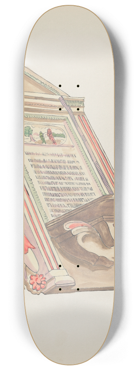 American 20th Century - Plate 19  Reading Stand, Chimayo  From Portfolio Spanish Colonial Designs of New Mexico 8.25 inch art skate deck