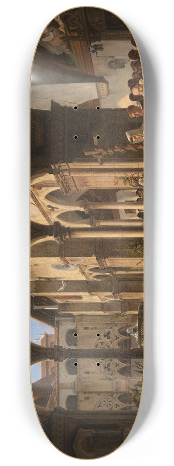 Wilhelm Gail - Klosterhof mit Prozession von Trinitariermnchen 8.25 inch art skate deck