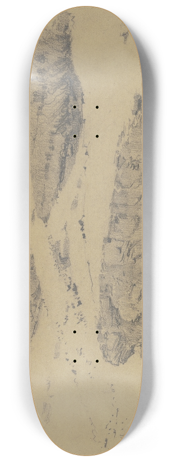 Wilhelm Gentz - Wste, im Vordergrund ein im Schatten sitzender Araber 8.25 inch art skate deck