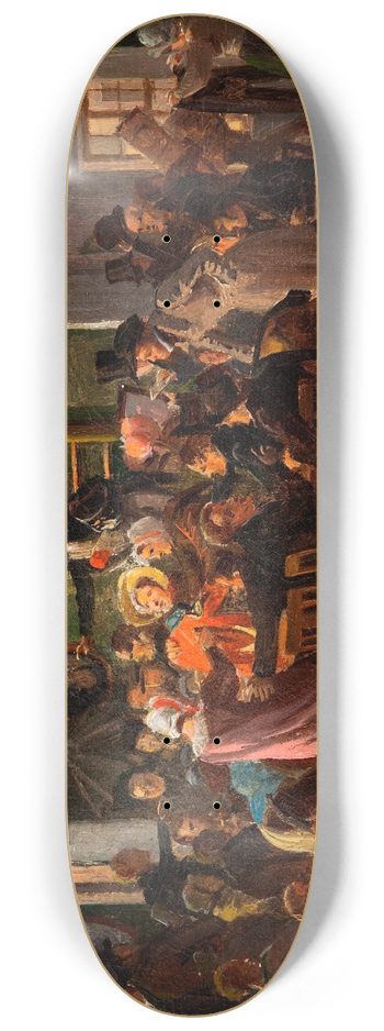 Wilhelm Marstrand - Scene from an auction 8.25 inch art skate deck