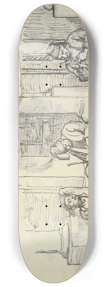 Wilhelm Marstrand - Studier af tyrk og lazzaron p en trappe 8.25 inch art skate deck