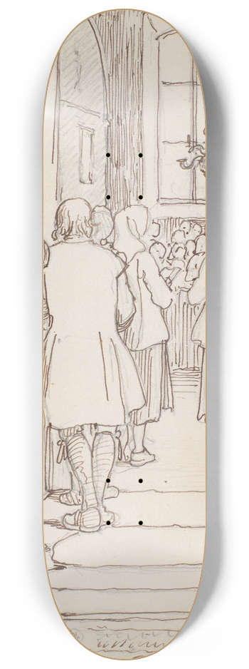 Wilhelm Marstrand - Svenske bnder til gudstjeneste 8.25 inch art skate deck