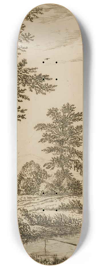Wilhelm von Bemmel - Landscape with Brook 8.25 inch art skate deck
