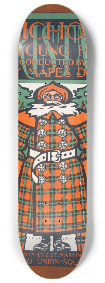 Will Bradley - St. Nicholas for young folks. 8.25 inch art skate deck