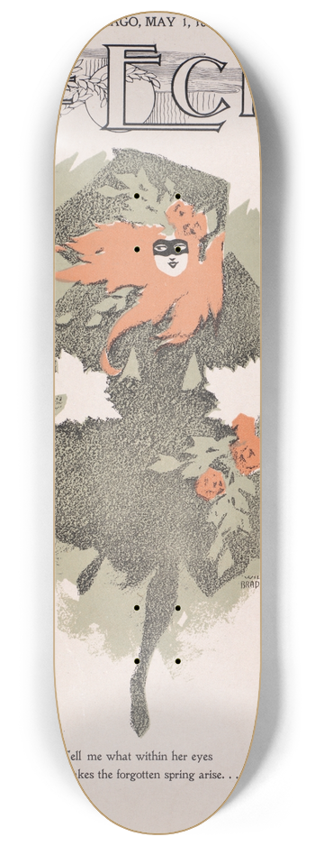 Will Bradley - The echo, Chicago, May 1, 1895 8.25 inch art skate deck