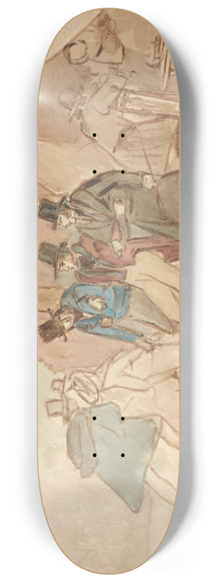 John James Chalon - Skating in the Park 8.25 inch art skate deck