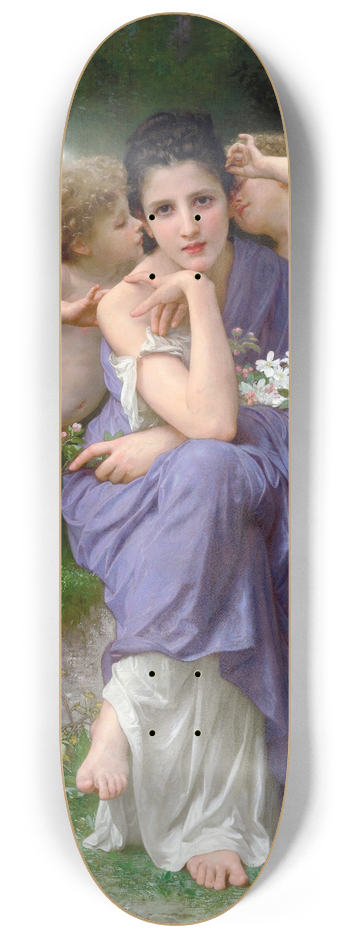 William Bouguereau - Chansons de printemps 8.25 inch art skate deck