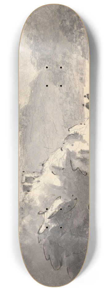 William Gilpin - Landscape with Two Figures on a Road 8.25 inch art skate deck