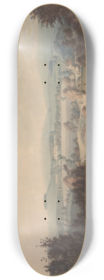 William Green - Landscape with River and a Bridge 8.25 inch art skate deck
