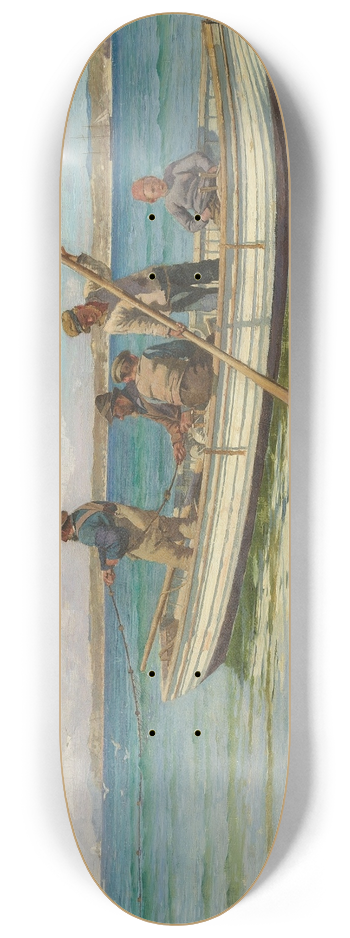 William Henry Bartlett - Hauling in the nets 8.25 inch art skate deck