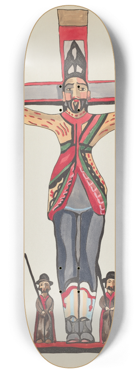 American 20th Century - Plate 29  Saint Acacius  From Portfolio Spanish Colonial Designs of New Mexico 8.25 inch art skate deck