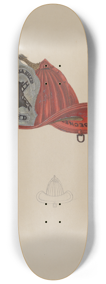 William Lang - Firemans Hat 8.25 inch art skate deck
