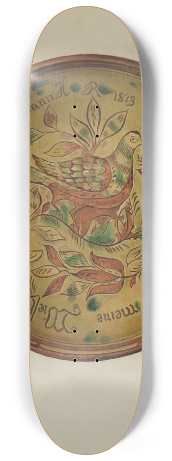 William L. Antrim - Pa. German Plate 8.25 inch art skate deck
