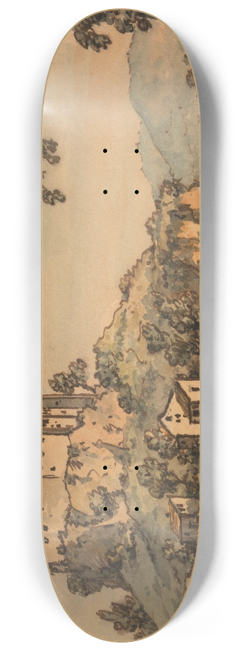 William Marlow - Castle Overlooking a River 8.25 inch art skate deck