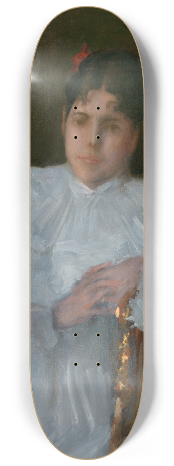 William Merritt Chase - Girl in White 8.25 inch art skate deck