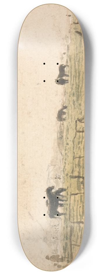 John Linnell - Horses in a Paddock 8.25 inch art skate deck