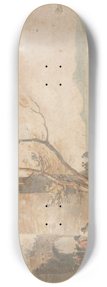 William Payne - Figures by a Ruined Arch 8.25 inch art skate deck