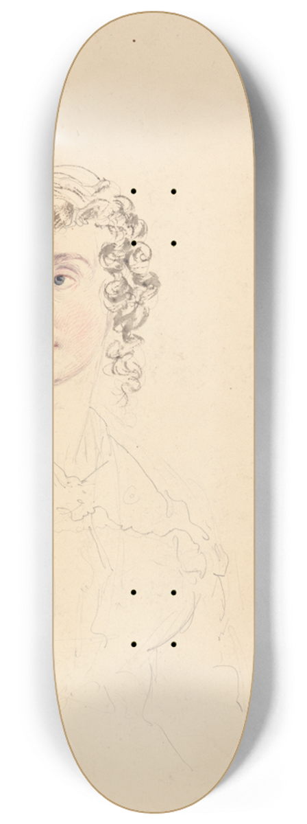John Linnell - Study of Mrs. William Wilberforce 8.25 inch art skate deck