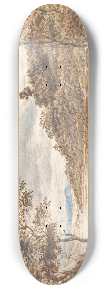 John Linnell - Travelers Resting by a Fallen Tree 8.25 inch art skate deck