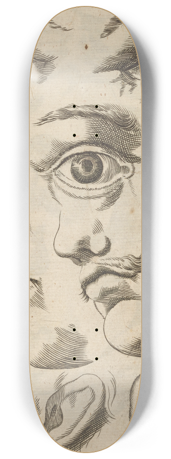 William Salmon - Plate IV: Artist study of facial features 8.25 inch art skate deck
