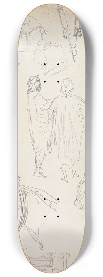 William Simpson - A Doli, a Horse, and Figure Studies 8.25 inch art skate deck