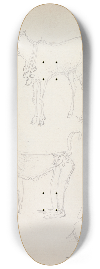 William Simpson - Monkeys and a Goat, Lahore 8.25 inch art skate deck
