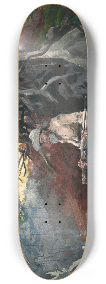 Winslow Homer - Campfire, Adirondacks 8.25 inch art skate deck