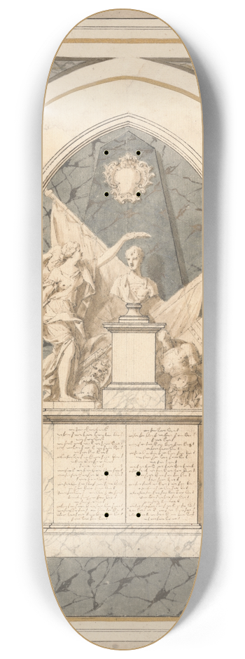John Michael Rysbrack - Admiral Vernons Monument in Westminster Abbey 8.25 inch art skate deck