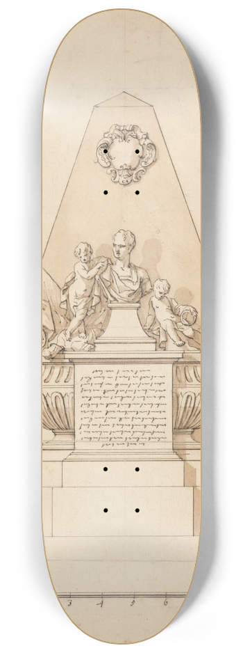 John Michael Rysbrack - A Monument (male bust with military emblems) 8.25 inch art skate deck