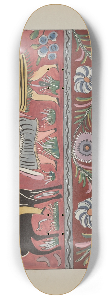 American 20th Century - Plate 42  Painted Chest Design  From Portfolio Spanish Colonial Designs of New Mexico 8.25 inch art skate deck