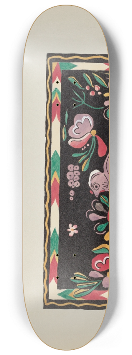 American 20th Century - Plate 44  Painted Chest Design  From Portfolio Spanish Colonial Designs of New Mexico 8.25 inch art skate deck