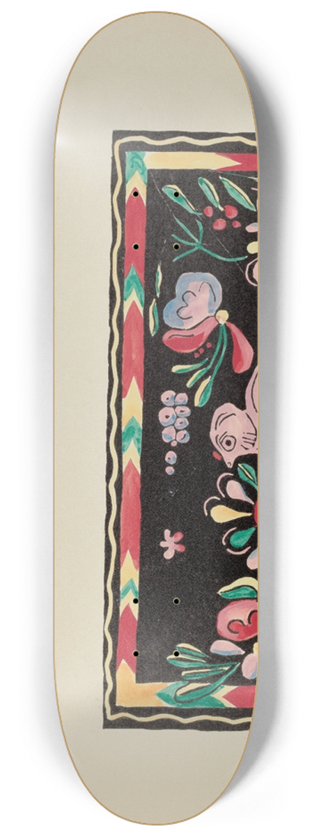 American 20th Century - Plate 44  Painted Chest Designs  From Portfolio Spanish Colonial Designs of New Mexico 8.25 inch art skate deck