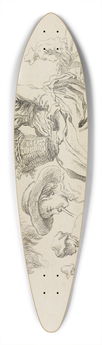 Franois Boucher - Figure studies 39.3 inch art pintail longboard deck